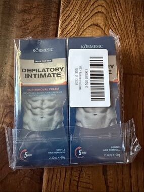 NWT KORMETIC Depilatory Intimate Hair Removal Cream for Men - Navy Blue Bundle/2